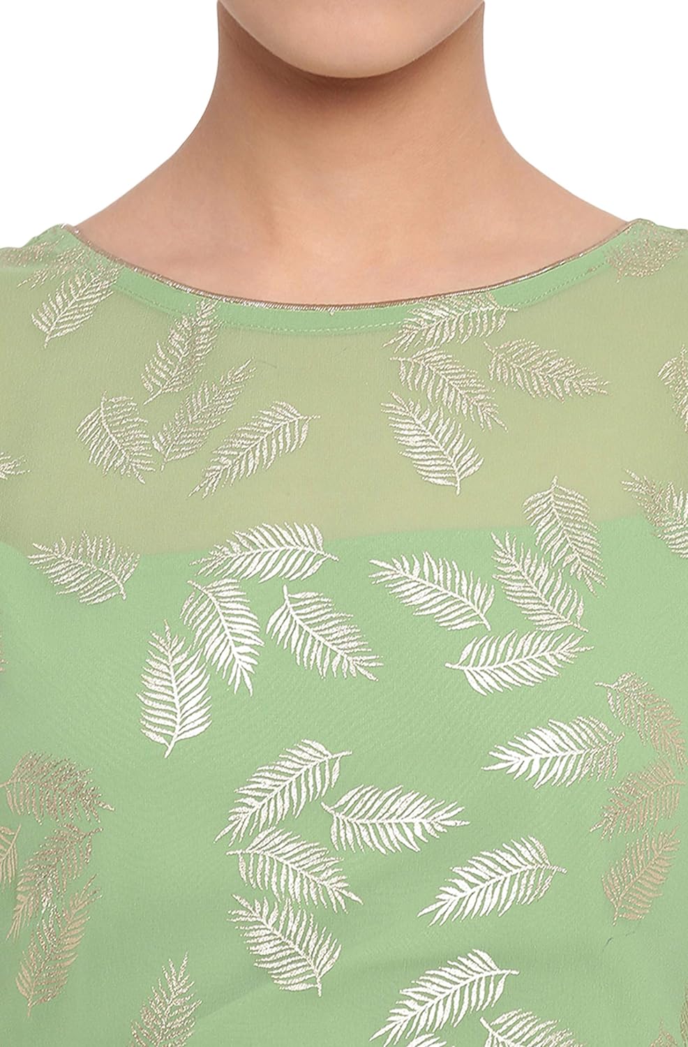 Janasya Women's Light Green Poly Crepe Kurta