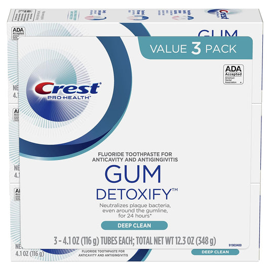 Crest Toothpaste Gum Detoxify Deep Clean, 4.1 Oz (Pack of 3)