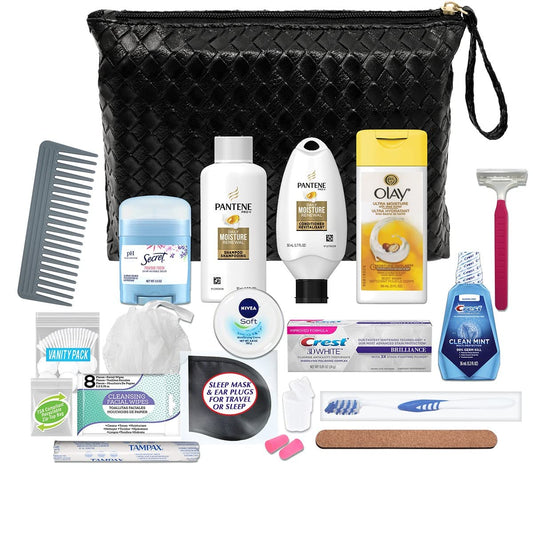 Convenience Kits International WomenÕs Premium 20-Piece Kit with Travel Size TSA Compliant Essentials in Stylish Cosmetic Bag