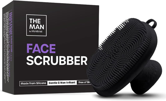 The Man Silicone Face Scrubber for Men - Gentle Exfoliator Face Massager - Flex Face Brush for Men - Removes Dead & Dry Skin - Face Care Grooming Routine - Face Scrubber & Bathroom Accessory (1 Pack)
