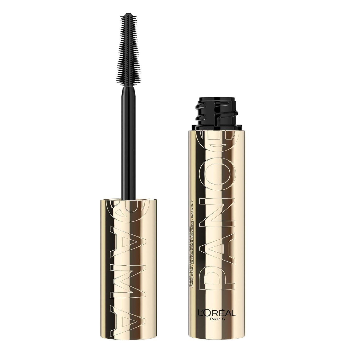 LÕOrŽal Paris Voluminous Panorama Mascara, Volumizing and Lengthening Mascara, Washable Longwear and Smudge Resistant Make Up, Blackest Black, 0.33 Fl Oz