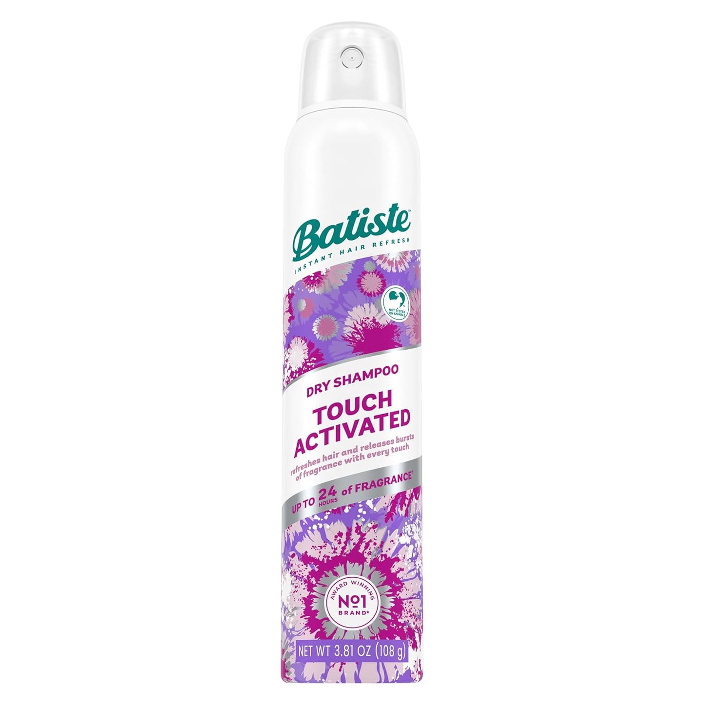 Batiste Touch Activated Dry Shampoo, Up to 24 Hours of Freshness, Absorbs Oil in Hair Between Washes with Lasting Scent Releasing Technology, 3.81 Oz