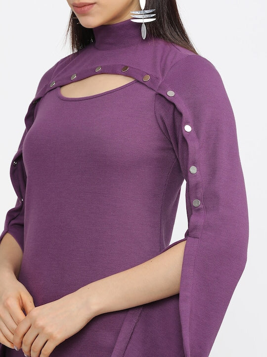 Vishudh Women Purple Solid Kurta
