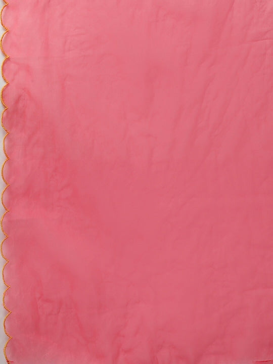 Yufta Floral Embroidered Sequined Kurta with Trousers & Dupatta