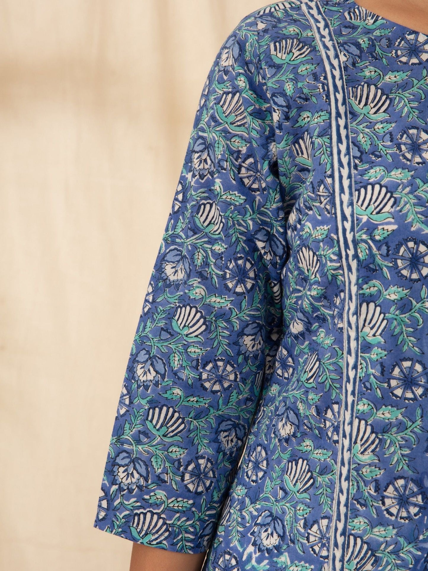 Likha Blue Hand Block Printed Co-ord Set LIKSKD78 (Set of 2)