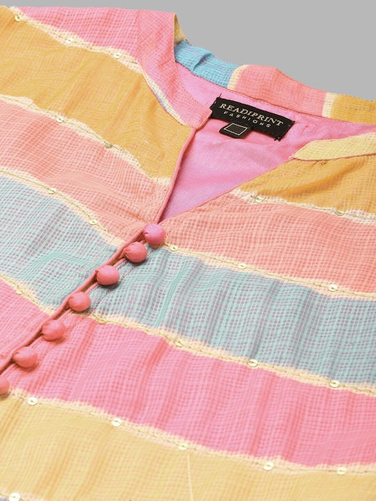 Readiprint Fashions Leheriya Printed Anarkali Kurta