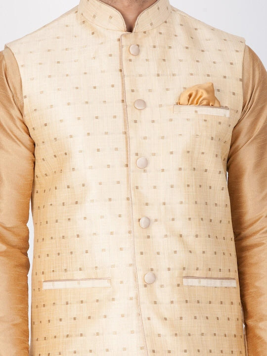 Vastramay Men Woven-Design Nehru Jacket