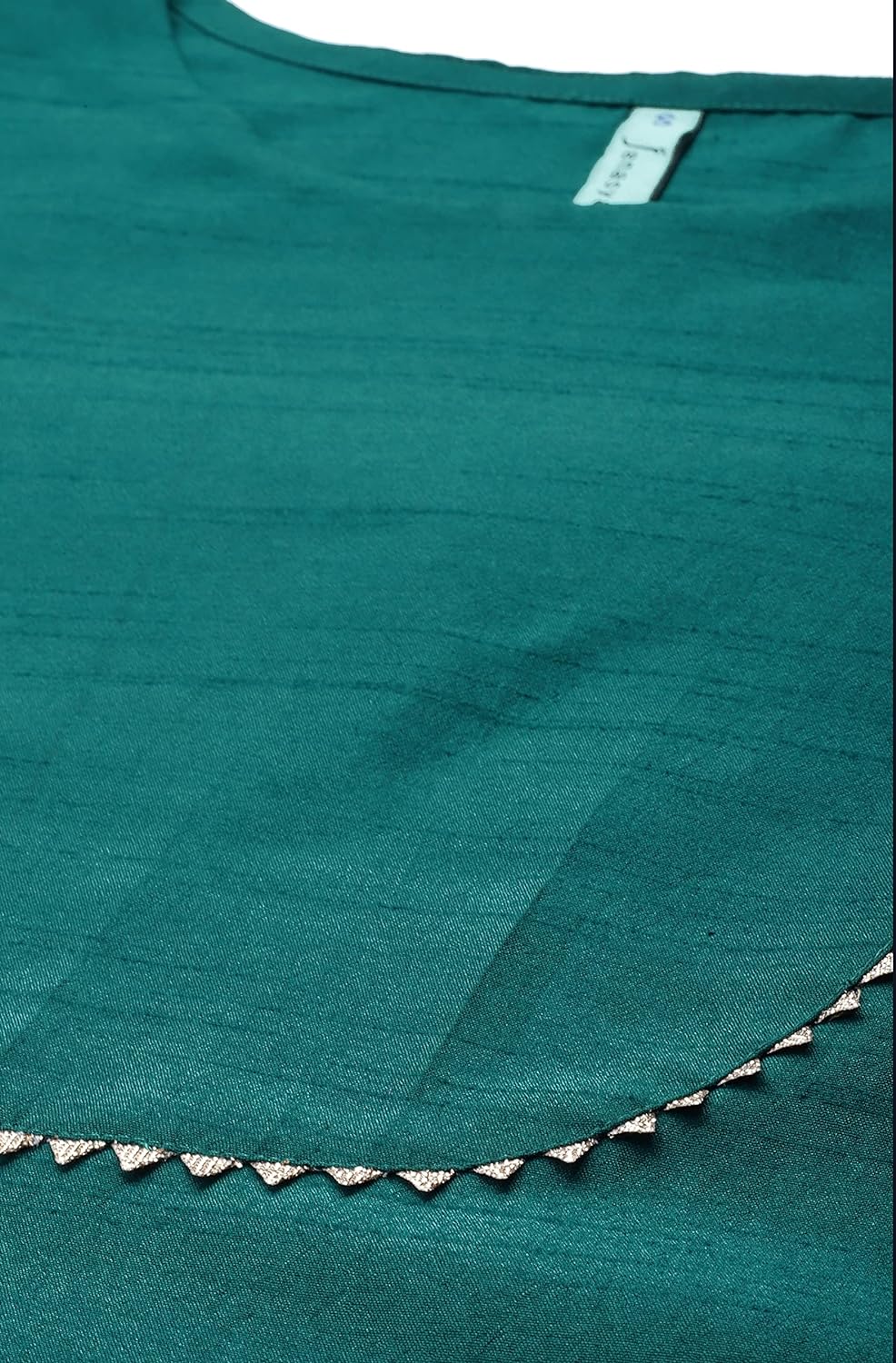 Janasya Women's Green Poly Silk Solid Kurta with Pant