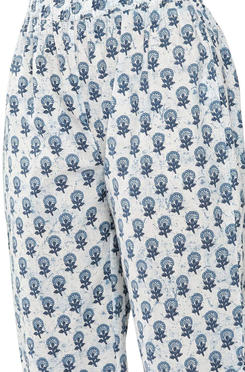 Janasya Women's White Cotton Floral Printed Co-ords Set