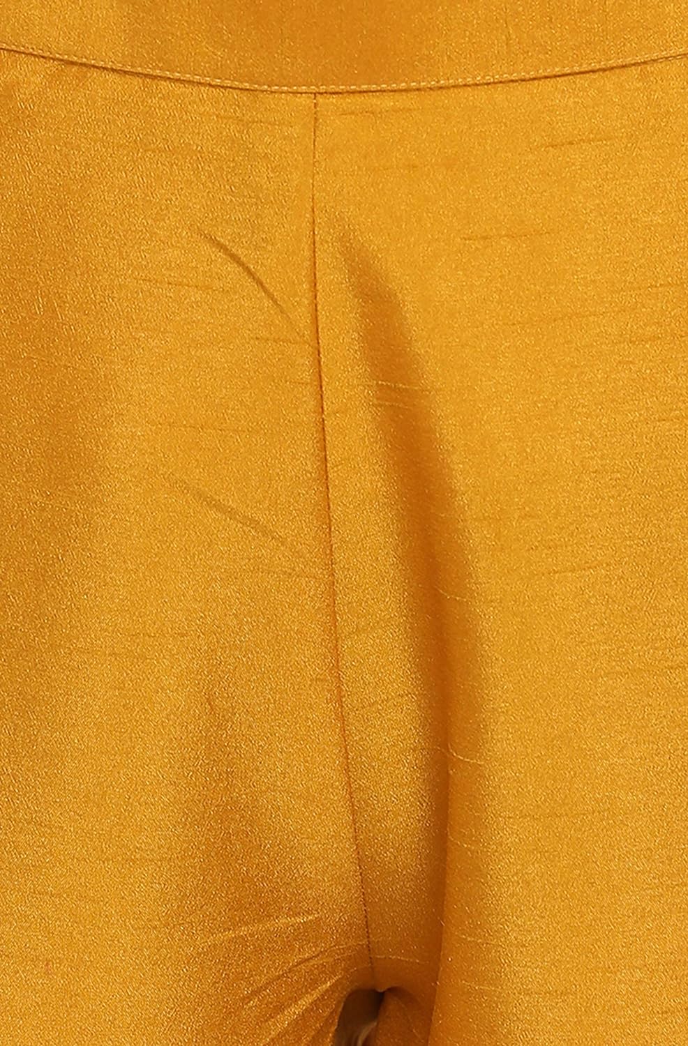 Janasya Women's Mustard Poly Silk Sequined Kurta with Pant and Dupatta