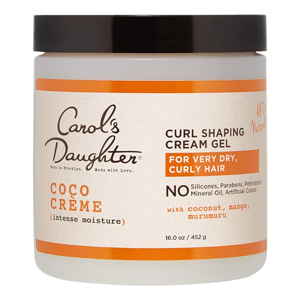 CarolÕs Daughter Coco Creme Curl Shaping Cream Gel, with Coconut Oil, Coconut Milk, Silicone Free, Paraben Free Hair Gel for Curly Hair , Mineral Oil Free, for Very Dry Hair, 16 Oz