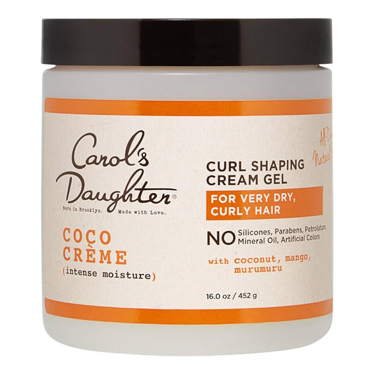 CarolÕs Daughter Coco Creme Curl Shaping Cream Gel, with Coconut Oil, Coconut Milk, Silicone Free, Paraben Free Hair Gel for Curly Hair , Mineral Oil Free, for Very Dry Hair, 16 Oz
