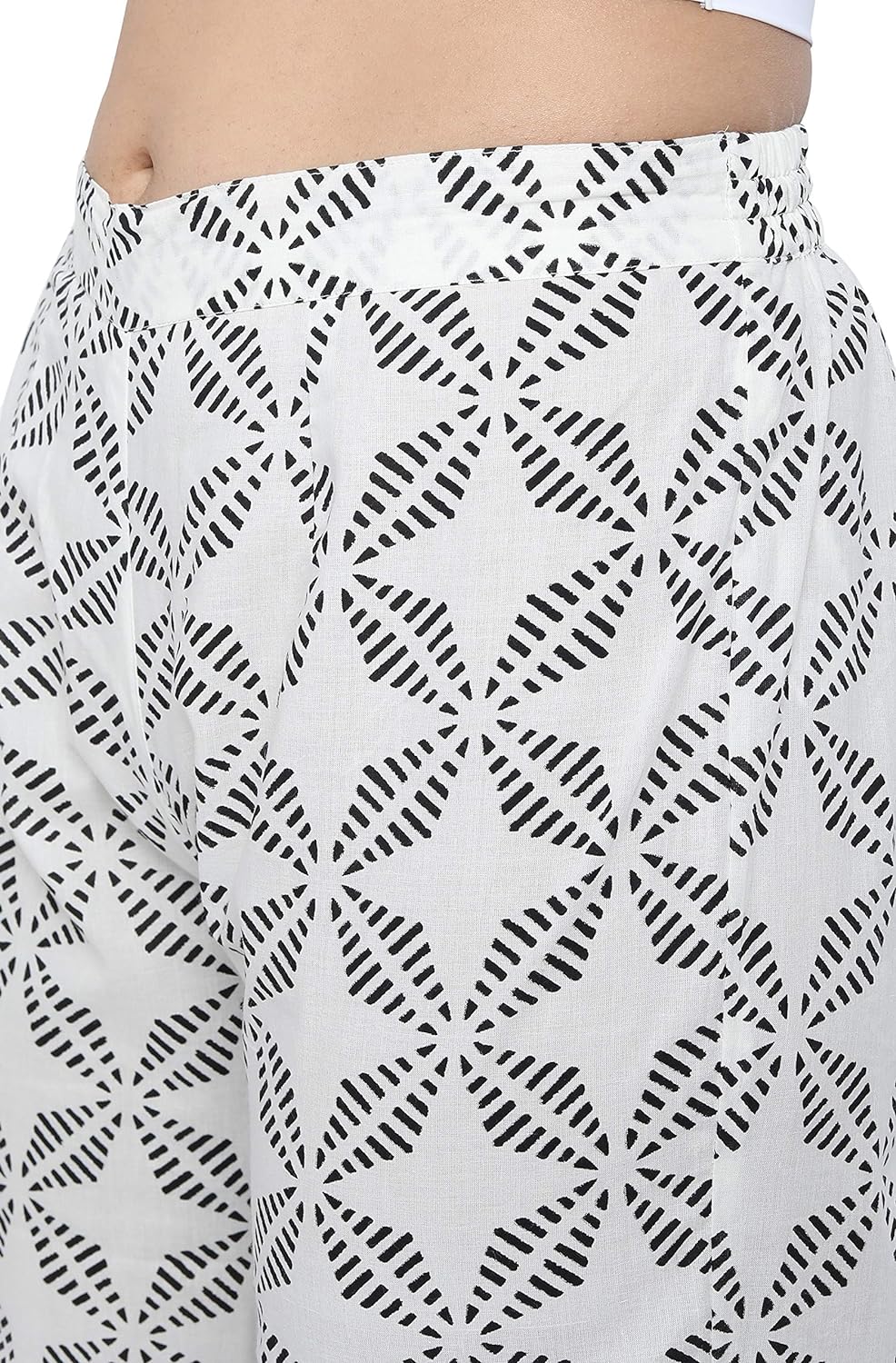 Janasya Women's Black Cotton Kurta With Palazzo and Dupatta