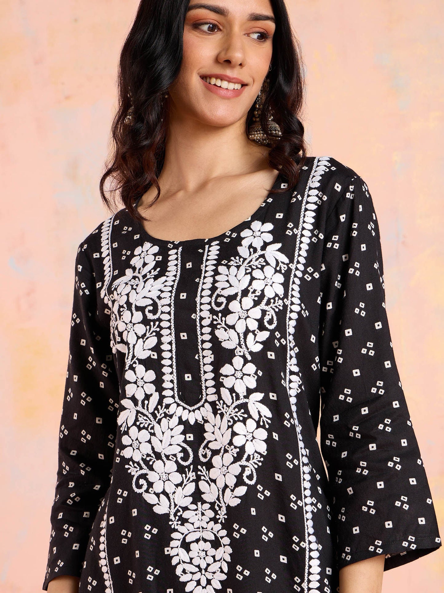 Likha Black Chikankari Kurta Pant & Dupatta (Set of 3)