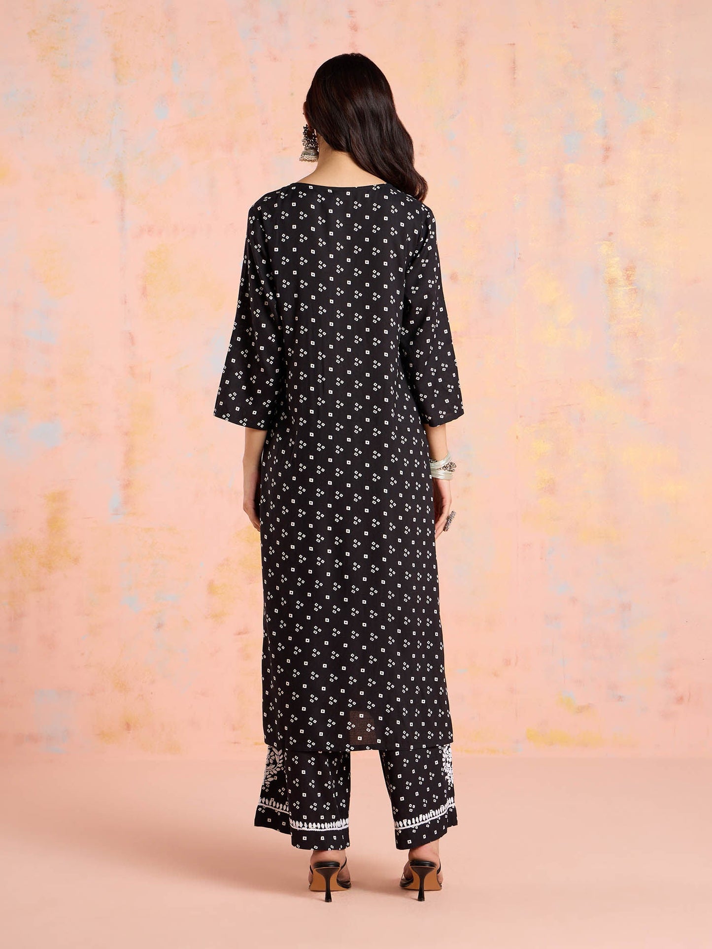 Likha Black Chikankari Kurta Pant & Dupatta (Set of 3)