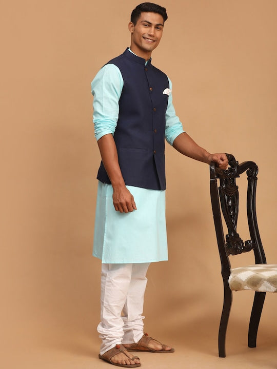 Vastramay Men Kurta with Pyjamas & Nehru Jacket Set