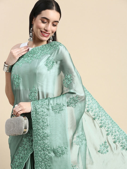 Kasee Floral Rangoli Silk Saree