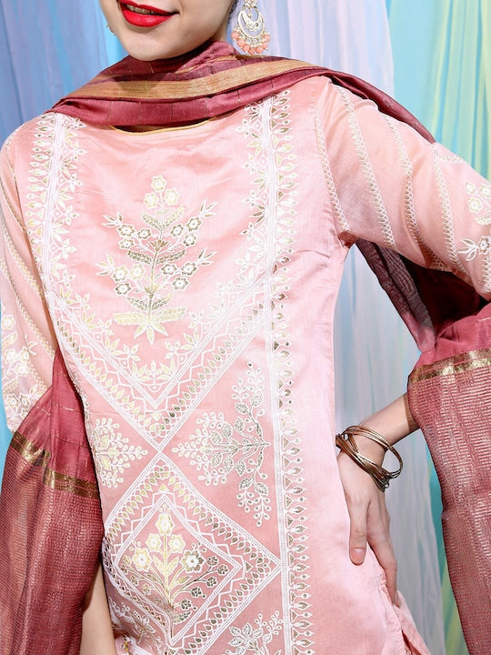 Vishudh Women Ethnic Motifs Cotton Blend Kurta Set