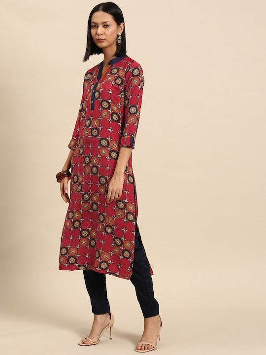 All about you Geometric Printed Indie Prints Kurta