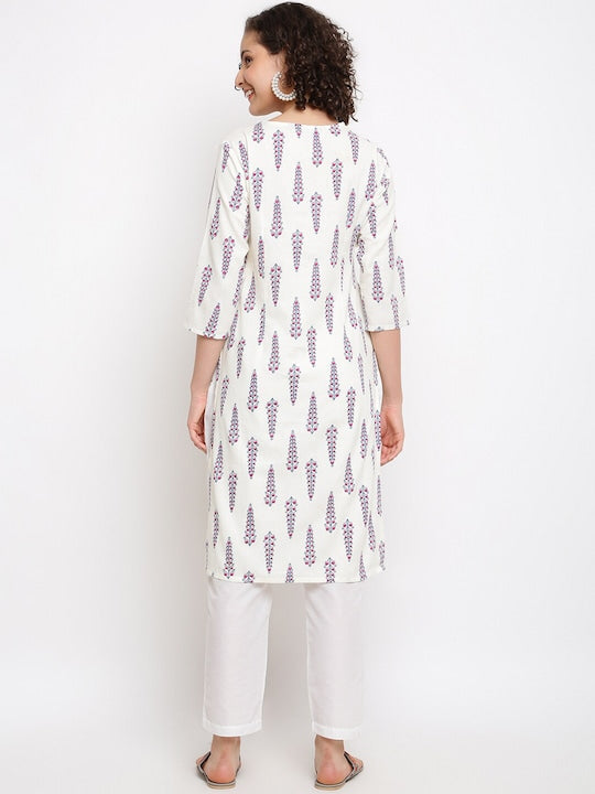 IMARA Ethnic Motifs Printed Straight Kurta