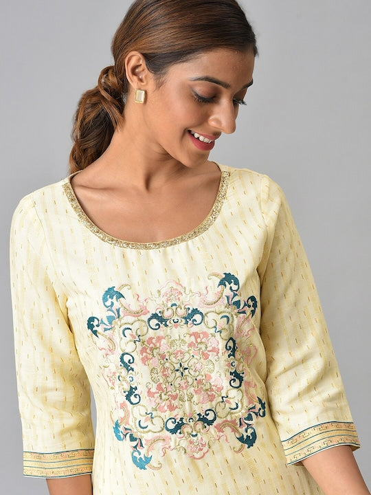 Aurelia Women Yellow Ethnic Motifs Printed Kurta