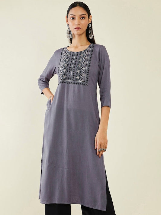Soch Chevron Embroidered Embroidered Kurta
