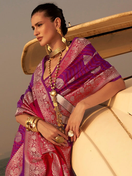 Saree mall Woven Design Zari Banarasi Saree