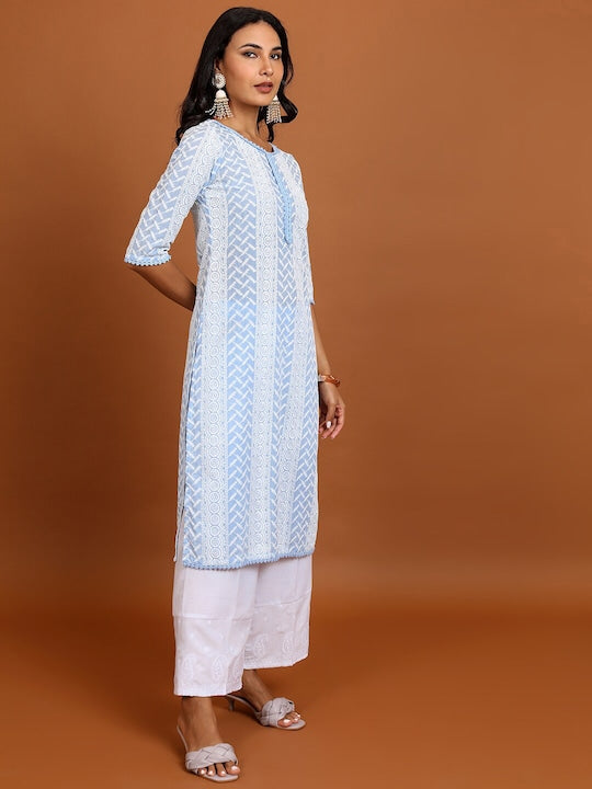 Vishudh Ethnc Motif Embroidered Straight Kurta