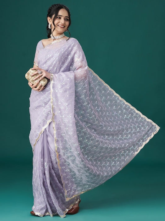 Kasee Embellished Sequinned Organza Saree