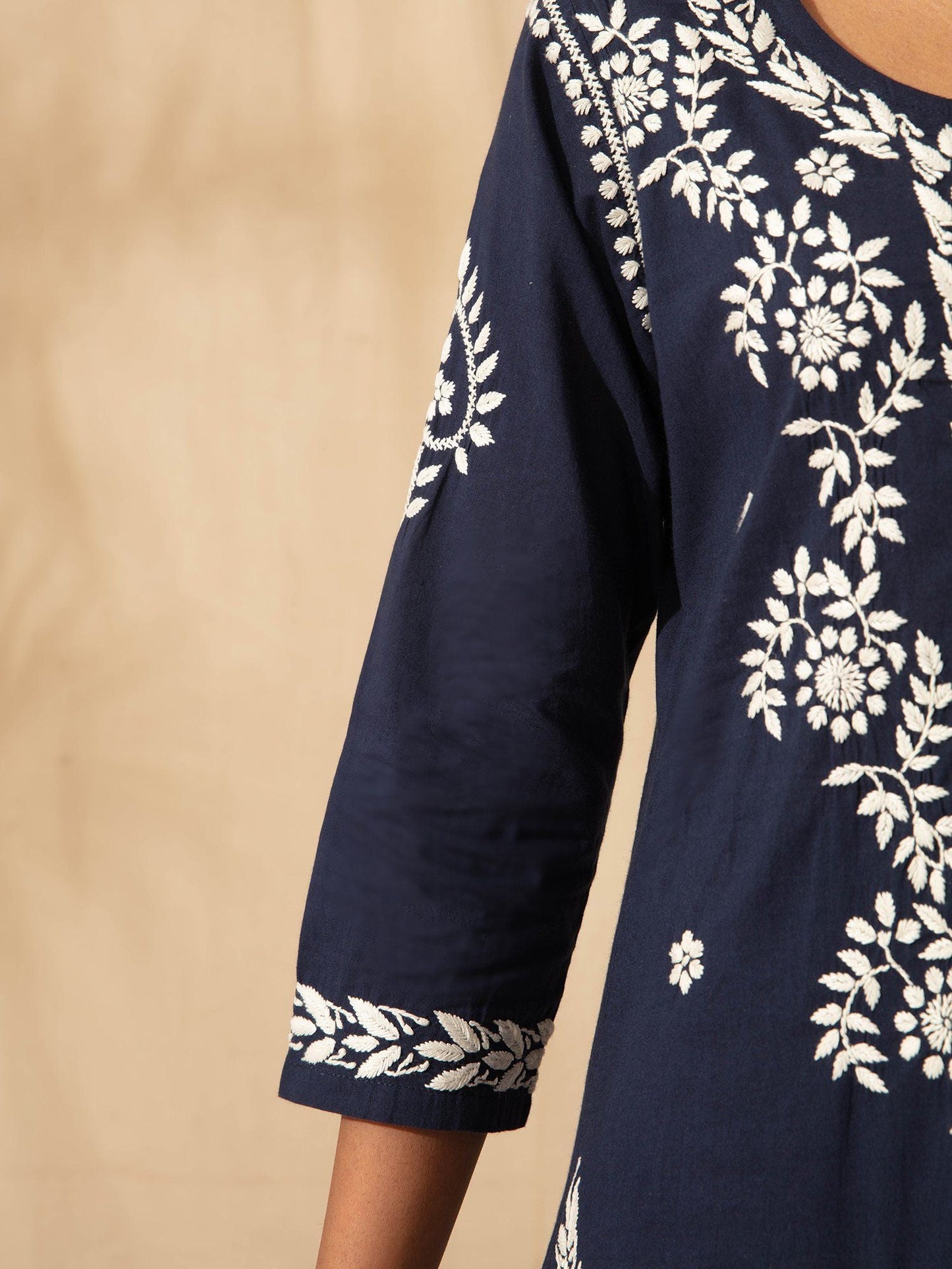 Likha Blue Chikankari Kurta Pant Dupatta LIKSKD28 (Set of 3)