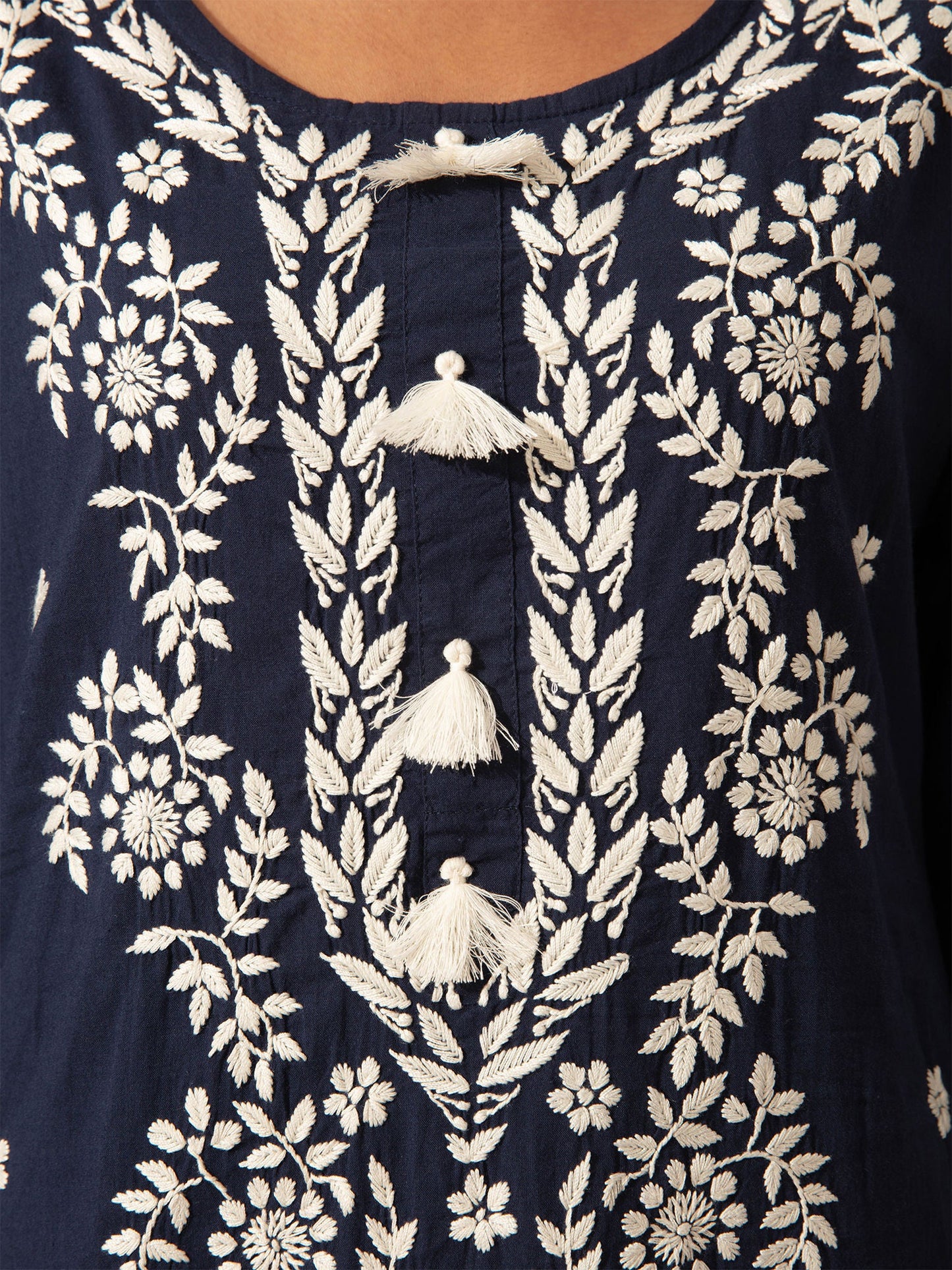 Likha Blue Chikankari Kurta Pant Dupatta LIKSKD28 (Set of 3)