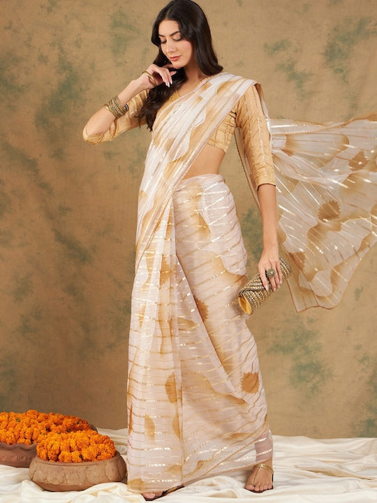 Sangria Woven Design Organza Sarees