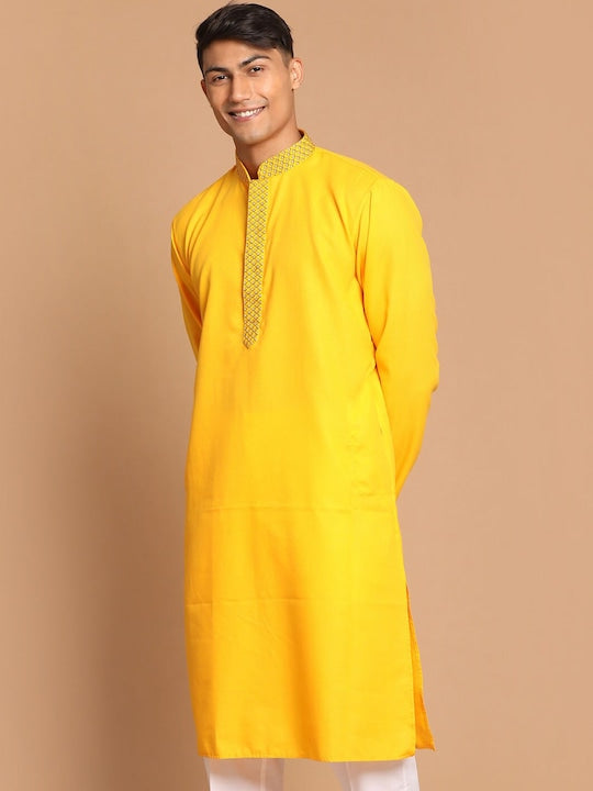 Vastramay Men Yellow Kurta