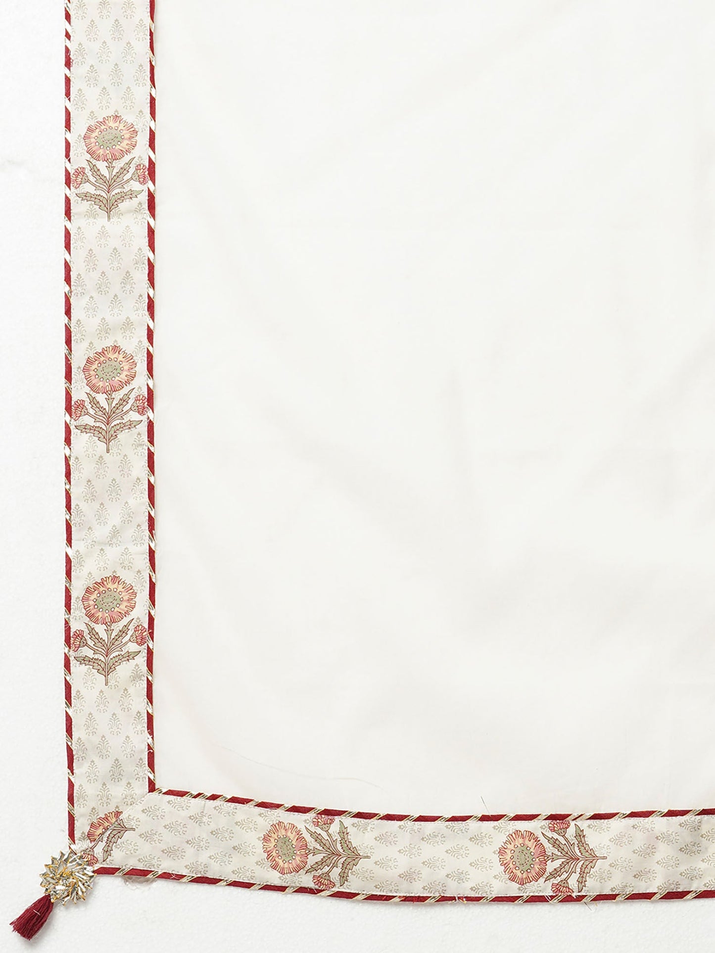 Heeposh Off White Printed Pure Cotton Anarkali Kurta with Mulmul Dupatta (Set of 3)