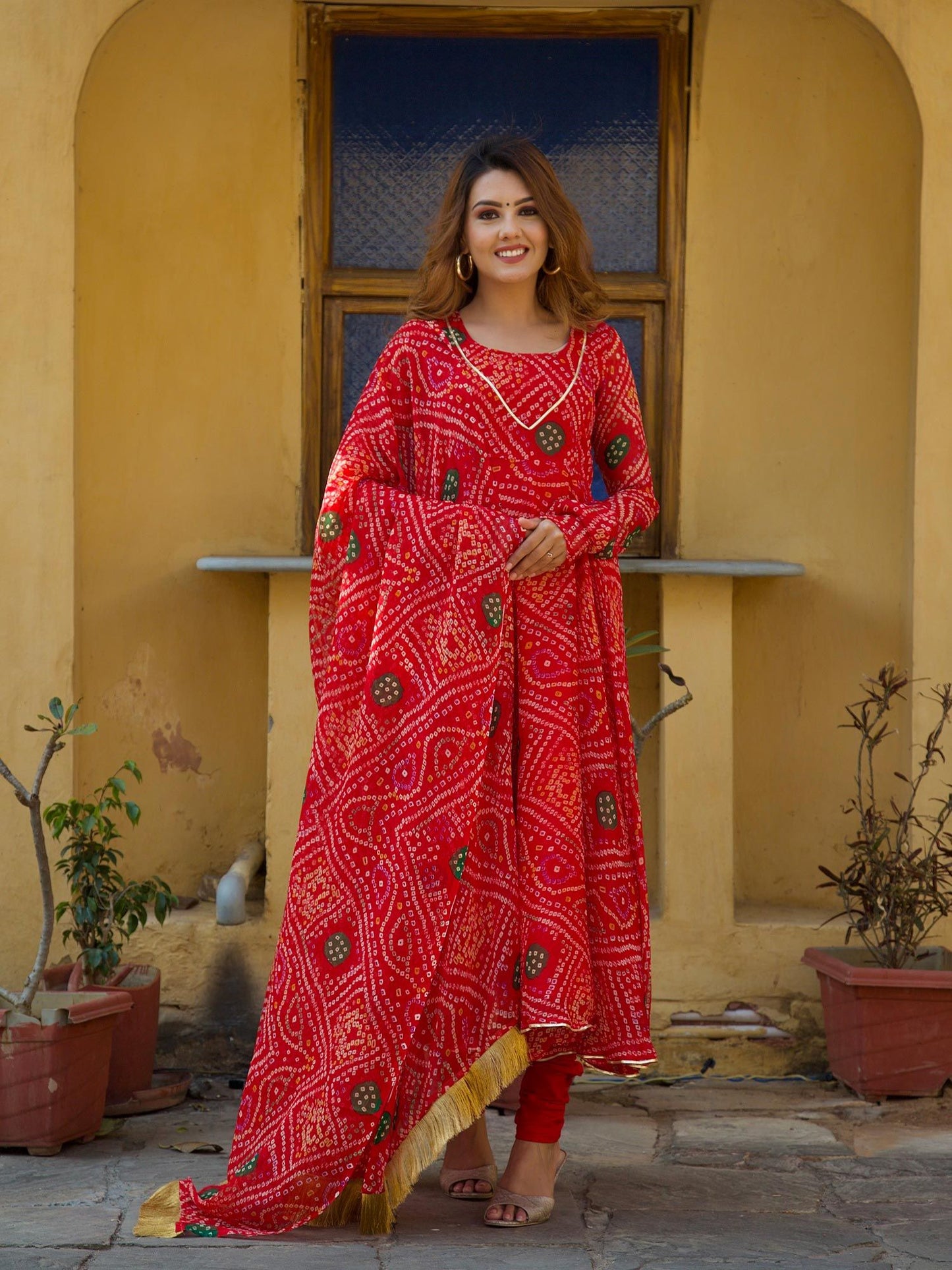 ONEWE INDIA Leela Bandhani Set (Set of 3)