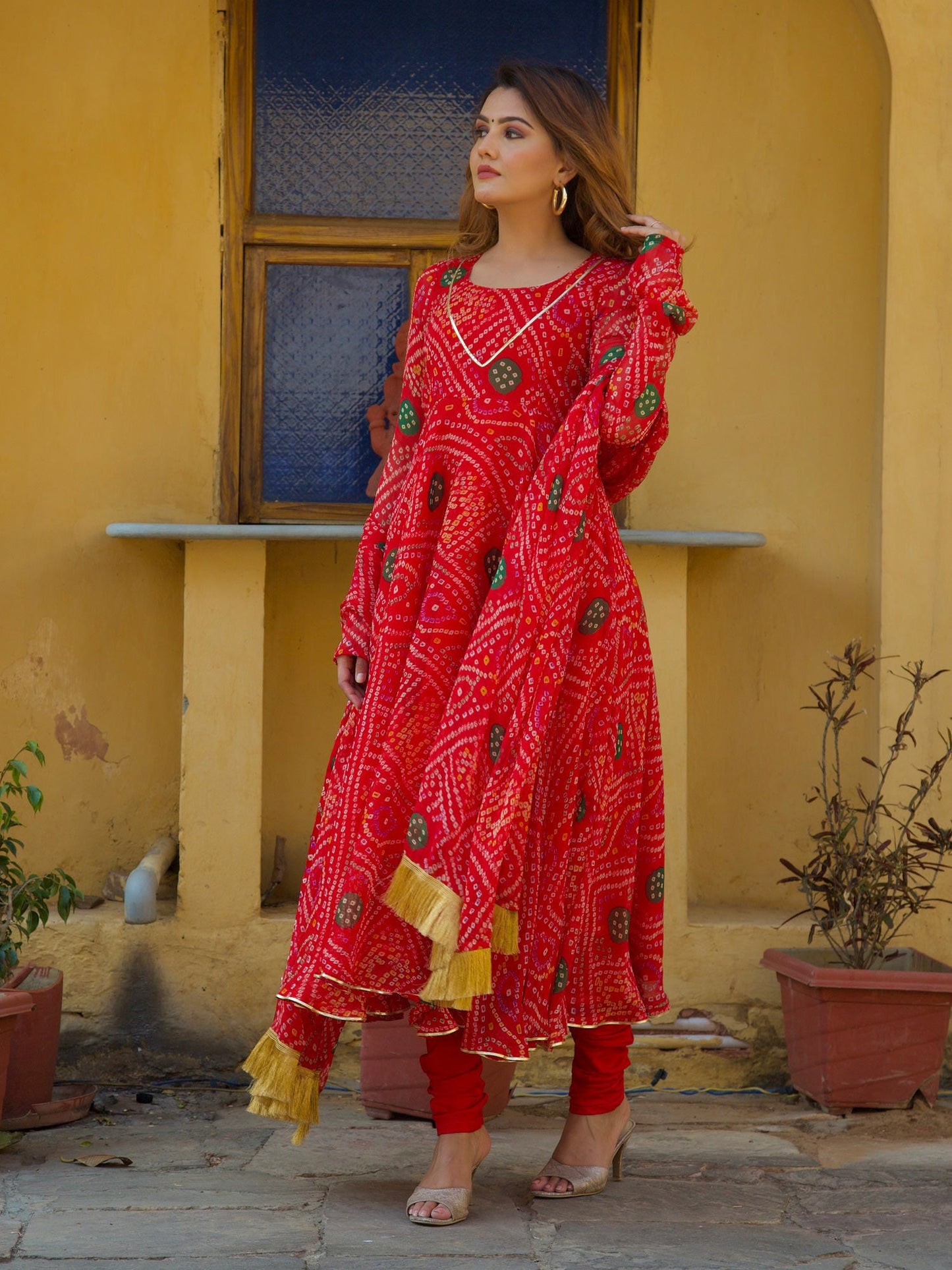 ONEWE INDIA Leela Bandhani Set (Set of 3)