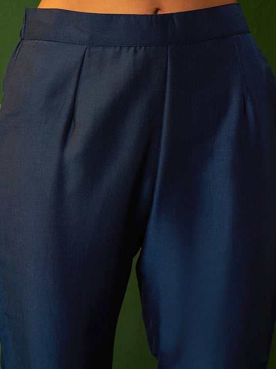 Sangria Embroidered Flared Kurta Trouser Set