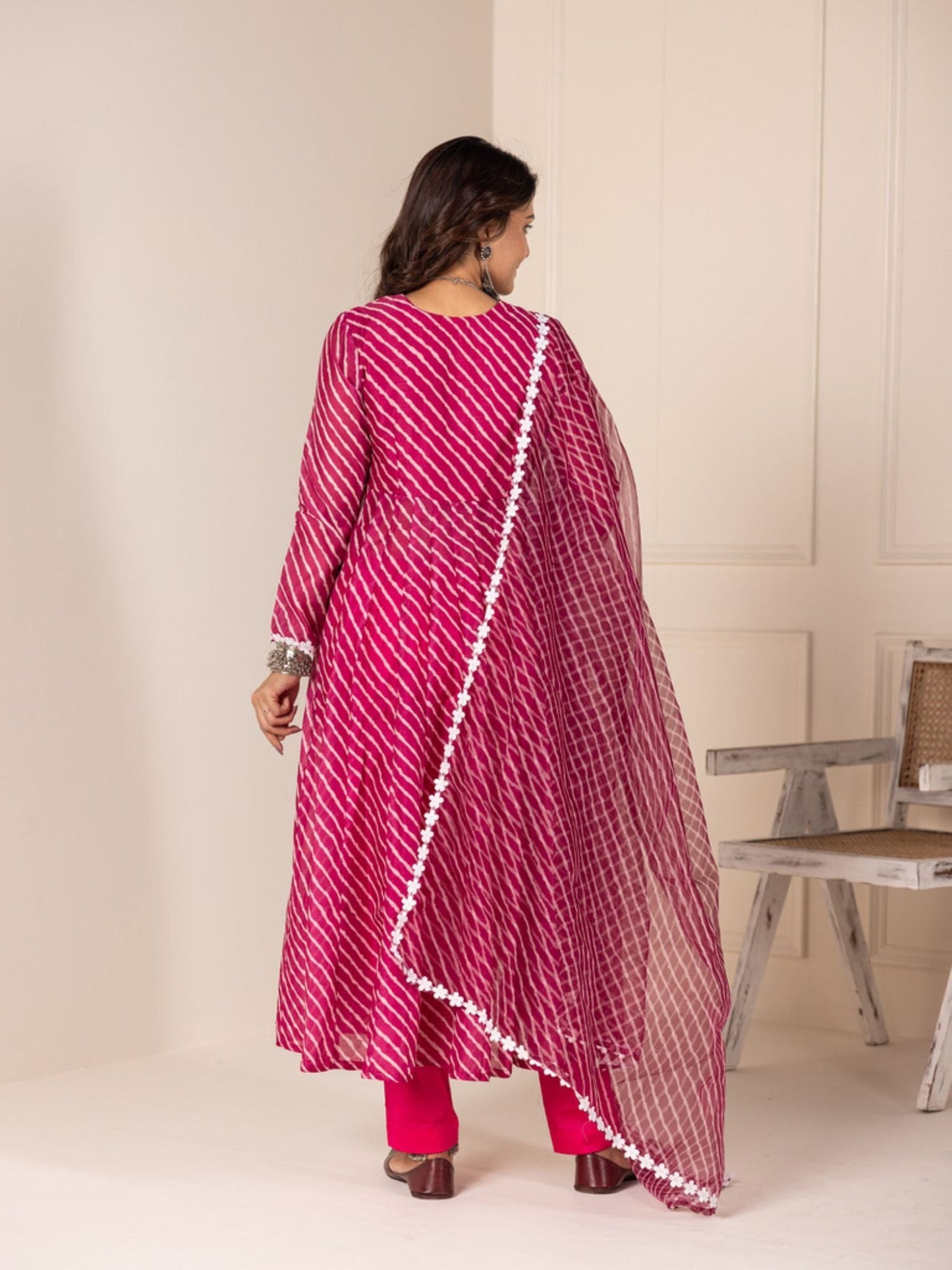 ONEWE INDIA Pink Naira Kurta (Set of 3)