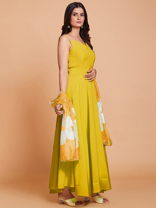 Fusionic Maxi Length Gown With Dupatta Ethnic Dresses