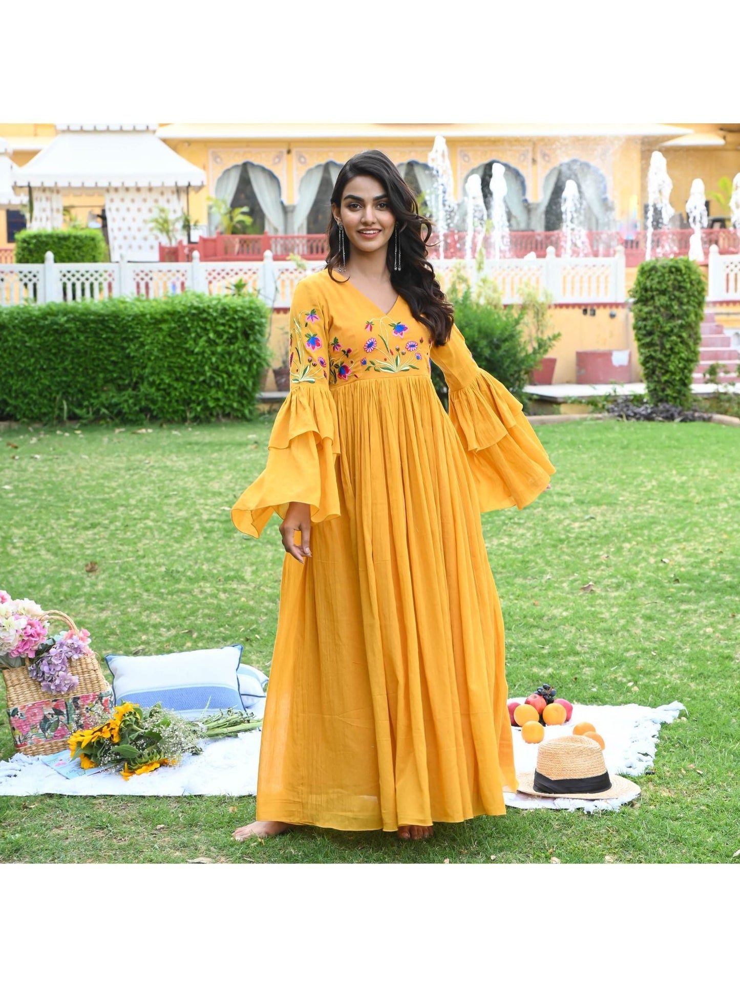 Urbanstree Poppy Yellow Maxi Dress