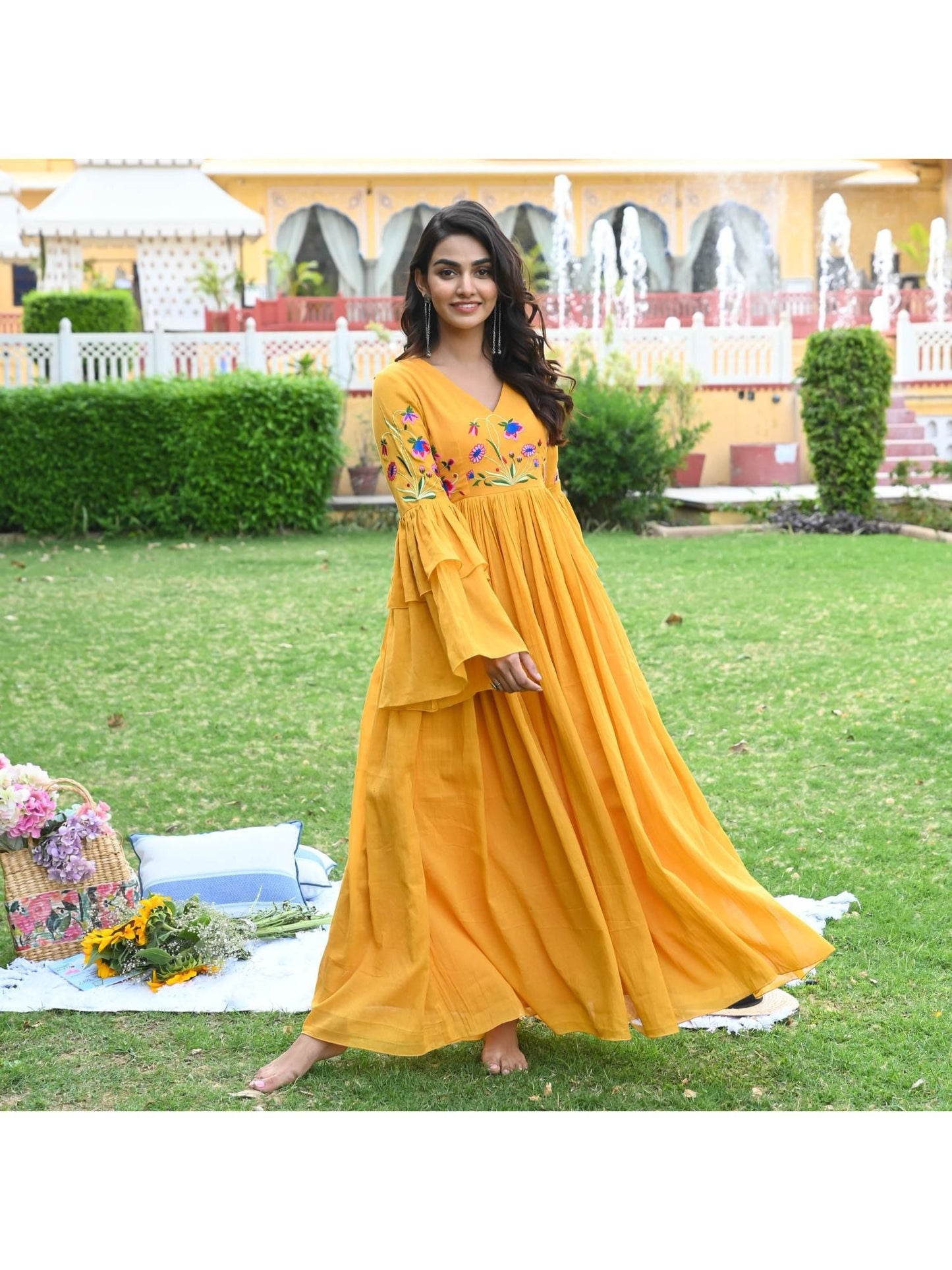 Urbanstree Poppy Yellow Maxi Dress