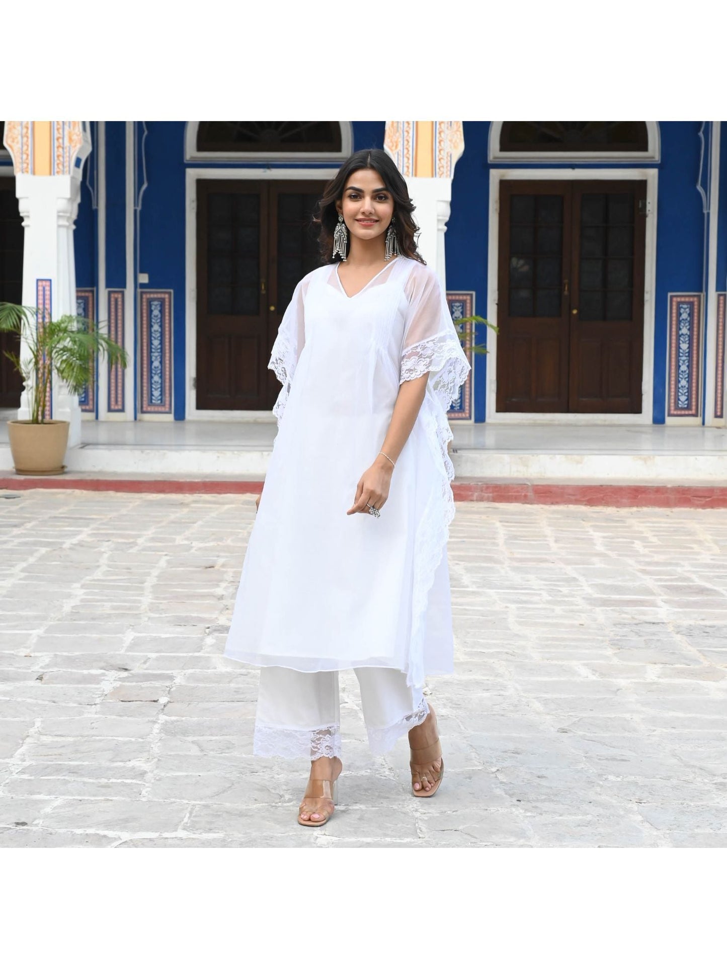 Urbanstree Apsara White Kaftan (Set of 2)