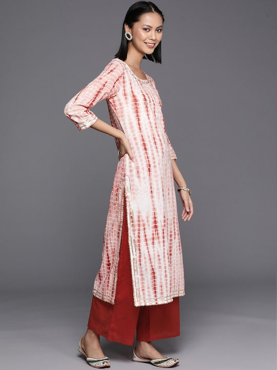 Varanga Women Dyed Regular Gotta Patti Pure Cotton Kurta with Palazzos & With Dupatta