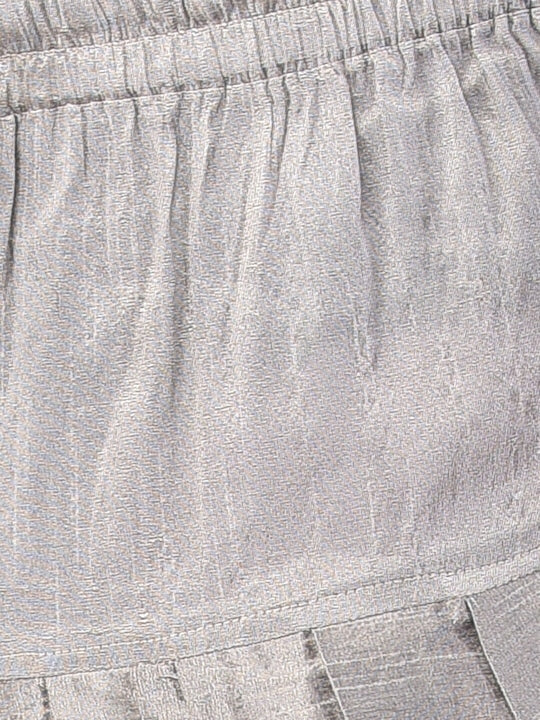 Deyann Men Off-White & Silver-Toned Printed Kurta with Patiala