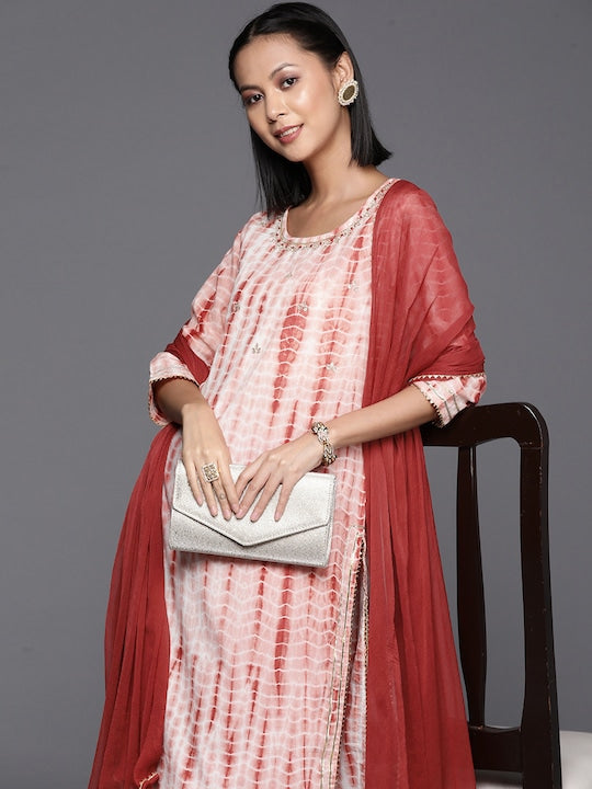 Varanga Women Dyed Regular Gotta Patti Pure Cotton Kurta with Palazzos & With Dupatta