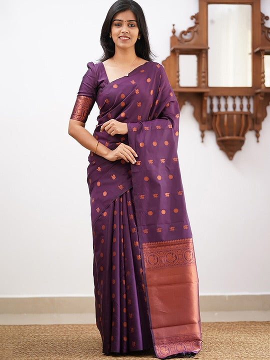Anjaneya Sarees Ethnic Motifs Woven Design Zari Banarasi Saree