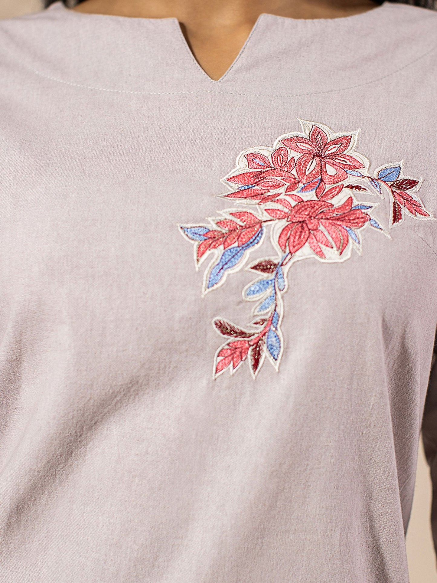 Likha Grey Embroidered Co-ord Set LIKSKD44 (Set of 2)