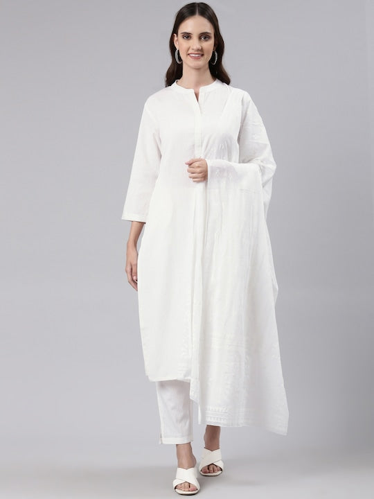 Readiprint Fashions Women Pure Cotton Kurta with Trousers & With Dupatta