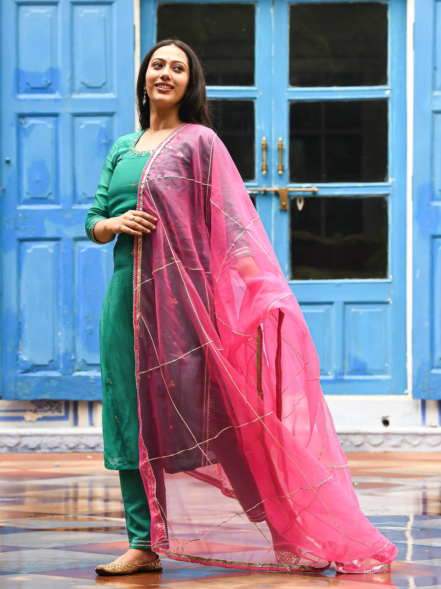 Urbanstree Aashna Kurta Green (Set of 3)