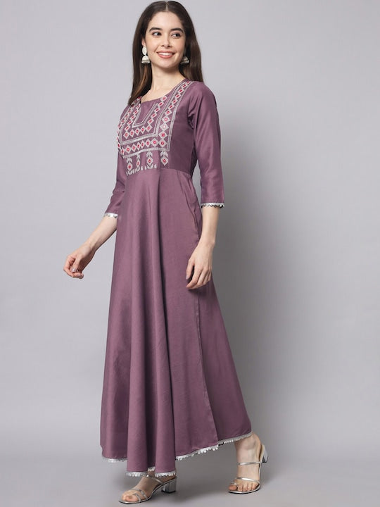 Myshka Embroidered Anarkali Ethnic Dresses
